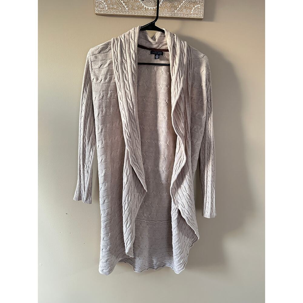 Tommy Hilfiger Tan Knit Cardigan Midi Sweater